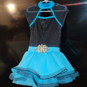 Weissman Sparkling Black and Blue Dance Costume